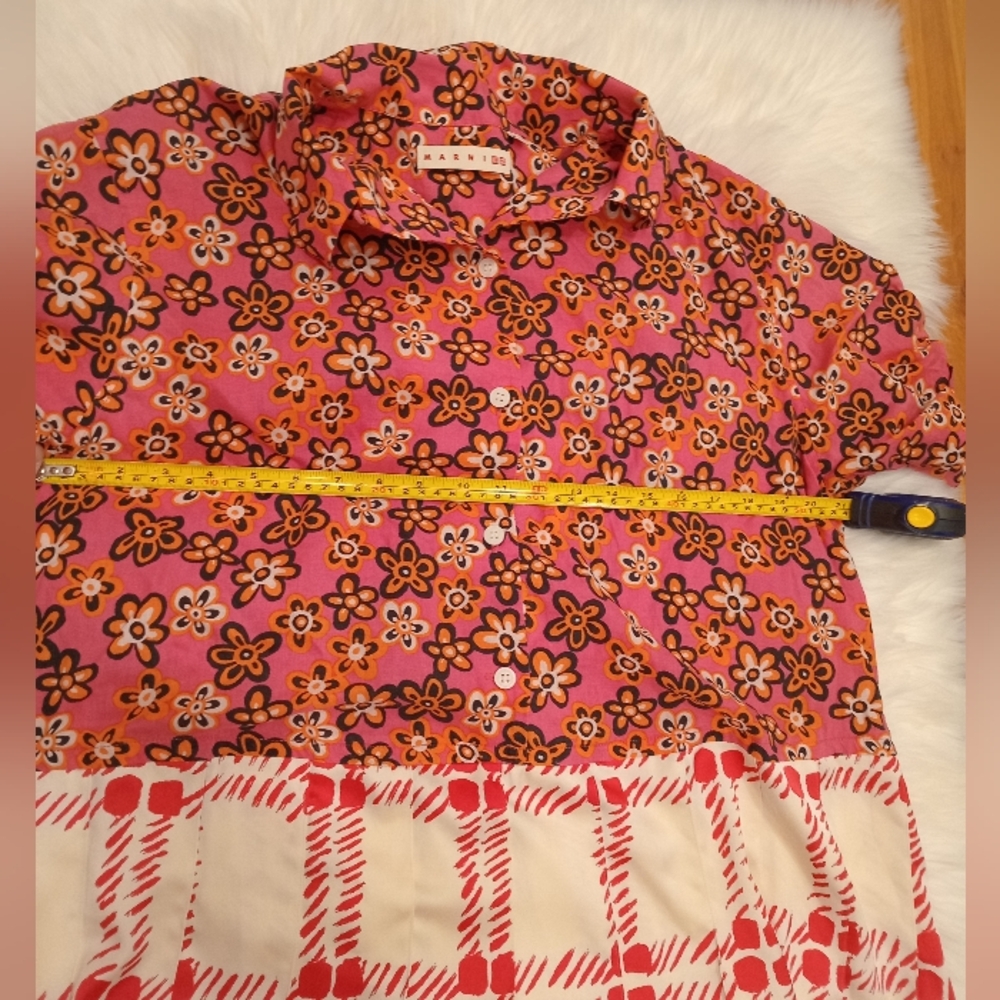 Marni Pink Floral Top and Plaid Skirt Mixed-Print Dress - Picture 15 of 16